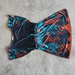 Peacock Feather Print Dress